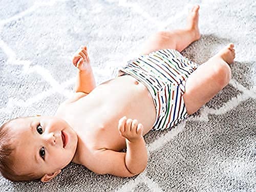 Simple Being Reusable Cloth Diapers, Double Gusset, One Size Adjustable, Washable Soft Absorbent, Waterproof Cover, Eco-Friendly Unisex Baby Girl Boy, six 4-Layers Microfiber Inserts (Space)