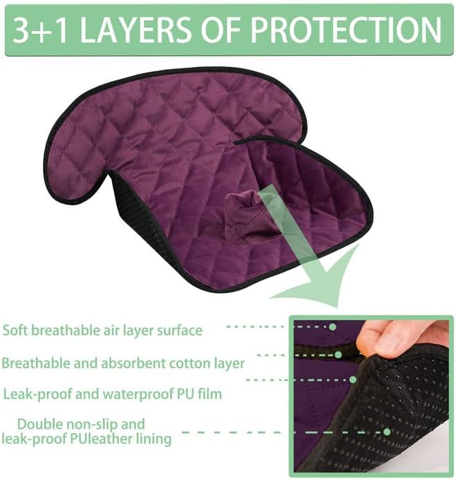MOOB Waterproof Car Seat Protector - Potty Training Liner for Baby & Toddler, Machine Washable Piddle Pad with Anti-Slip Backing, Universal Fit for Infant Car Seat & Stroller (Purple)