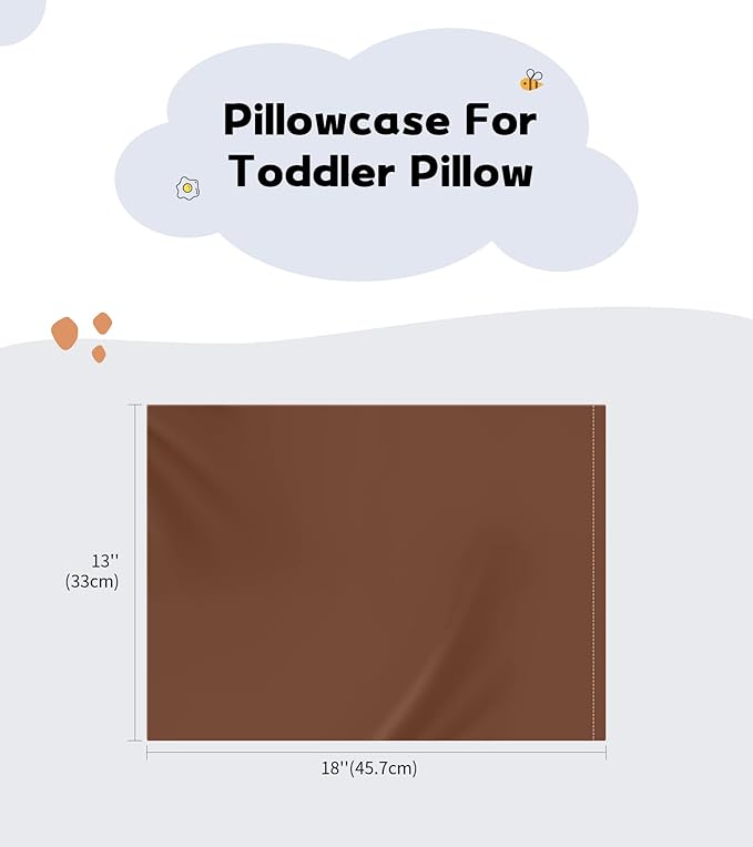 Deep Dream Toddler Pillowcases for 13x18 Pillow 2 Pack, 100% Cotton Travel Pillow Case Cover, 600 Thread Count Cotton Pillow Covers, Soft & Breathable Small Pillow Cases Envelope Closure, Coffee Brown