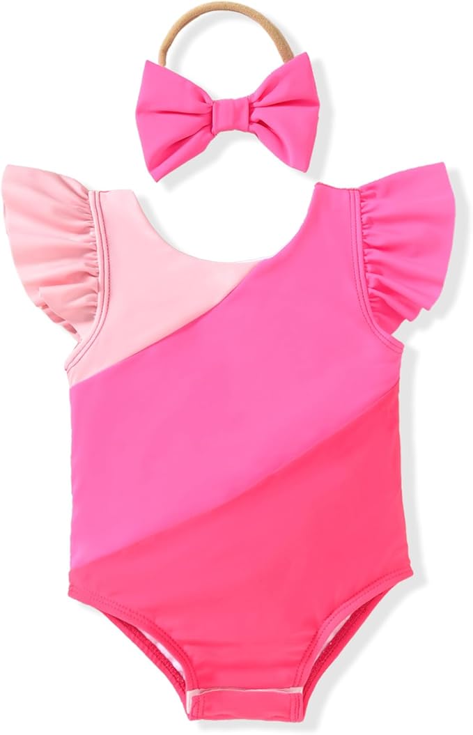 Toddler Girl Baby Ruffles Mermaid Fish Scale Swimsuit One Piece Swimwear Bathing Sunsuit