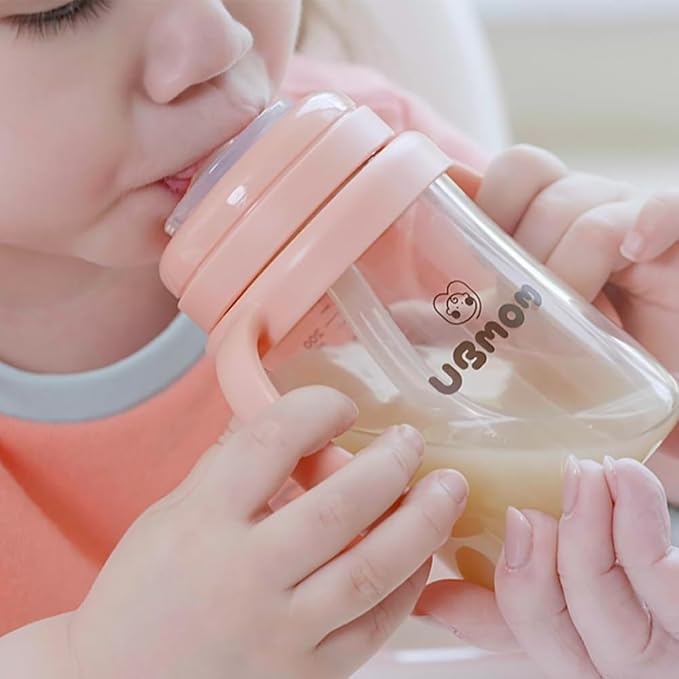 UBMOM No-spill, Backflow prevention Sippy Cup with Straw, PPSU Learner Cup with Handle for Baby and Toddlers, BPA free, 9.47oz