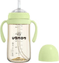 UBMOM Sippy Cup with Straw and Handle, Spillproof Baby and Toddler Cups with Replaceable Straw, BPA-Free PPSU Sippy Cups for Toddlers, 9.47oz (Melon)