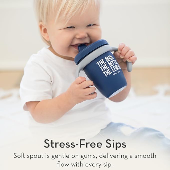 Bella Tunno Sippy Cup, Silicone Training Cup with Transition Handles for Infants, Toddlers & Kids, Babies 6-12 Months & Toddlers 1-3 Years, Boys & Girls, Tall Drink of Water, 8 oz