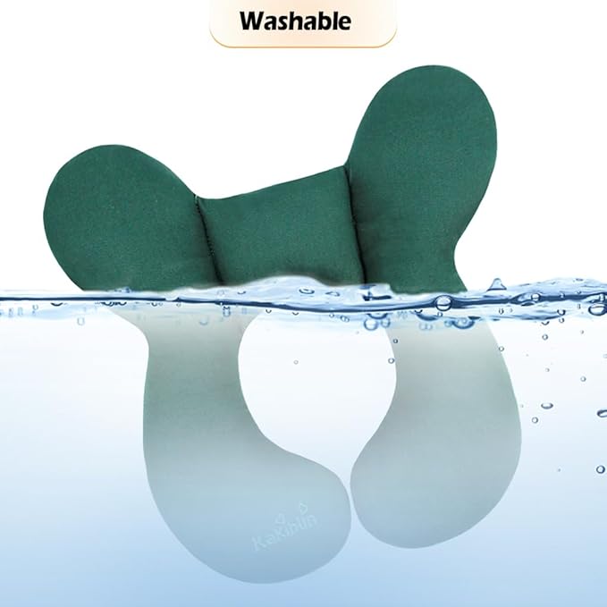 KAKIBLIN Baby Travel Pillow, Upgraded Baby Support Pillow for Head and Neck, Head Neck Pillow for Car Seat,Pushchair,Travel, Dark Green