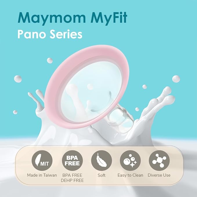 13mm Maymom MyFit Shields, Pano Series; Compatible with Medela Breast Pump- PersonalFit, Freestyle, Harmony, Maxi, Freestyle Flex Connector; Connect to Maymom Widemouth/Narrow Connector, 2pcs