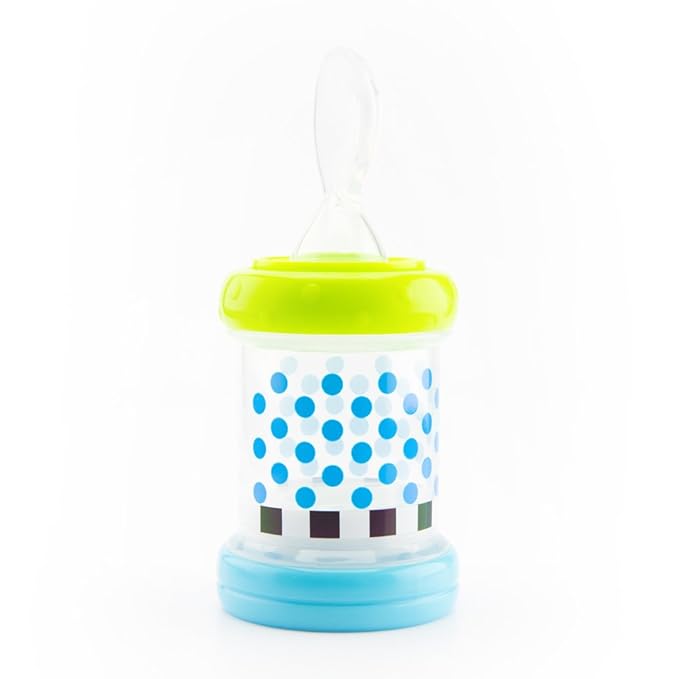 Sassy Baby Food Nurser – 4+ Months Set of 2-4oz 100% Silicone Nipple and Spoon BPA-Free (Pack of 6)