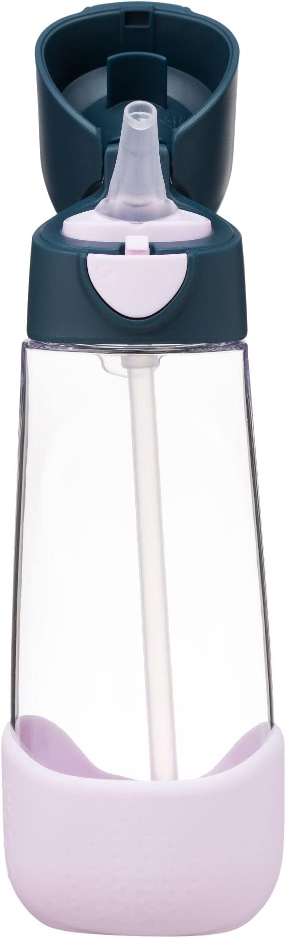 b.box Kids Water Bottle – 20oz Tritan Toddler Drink Bottle with Straw for School, Daycare, Travel w/Easy-Grip Triangular Design, Leak Proof Lid & Handle, BPA Free, Dishwasher Safe (Indigo Rose)