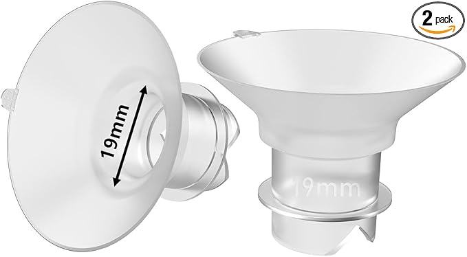 2pcs Upgraded Flange Inserts 19mm Compatible with Momcozy/Medela/Spectra/eufy/Elvie/Lansinoh/TSRETE/Paruu Wearable Pump with 24mm Shields/Flanges, Reduce 24mm Nipple Tunnel Down to 19mm