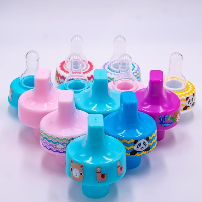 Refresh-a-Baby Reusable Bottle Top Spout Adapter – Reusable, Easily Convert Any Bottle into a Spill-Proof Sippy – Perfect for Travel & Everyday Use, BPA-Free, Dishwasher Safe - Pack of 2 (Llama)