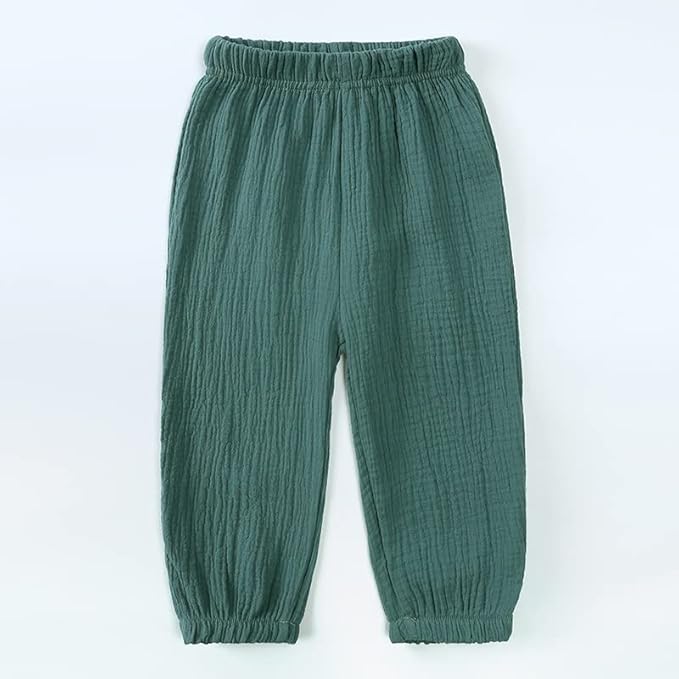 MYGBCPJS Baby Boys Girls Cotton Linen Trousers Kids Casual Ankle Pants Loose Long Bloomers