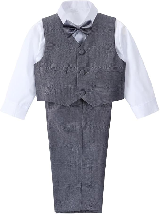 Dressy Daisy Baby Toddler Boy 5 Pcs Set Formal Tuxedo Suits No Tail Wedding Christening Baptism Outfits