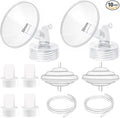 30mm Flange Pump Parts Compatible Spectra S1 S2 9 Breast Pumps Replacement,Full Set Replacements Include Flange Backflow Protector Membrane Duckbill Valve Tube,Not Original Accessories