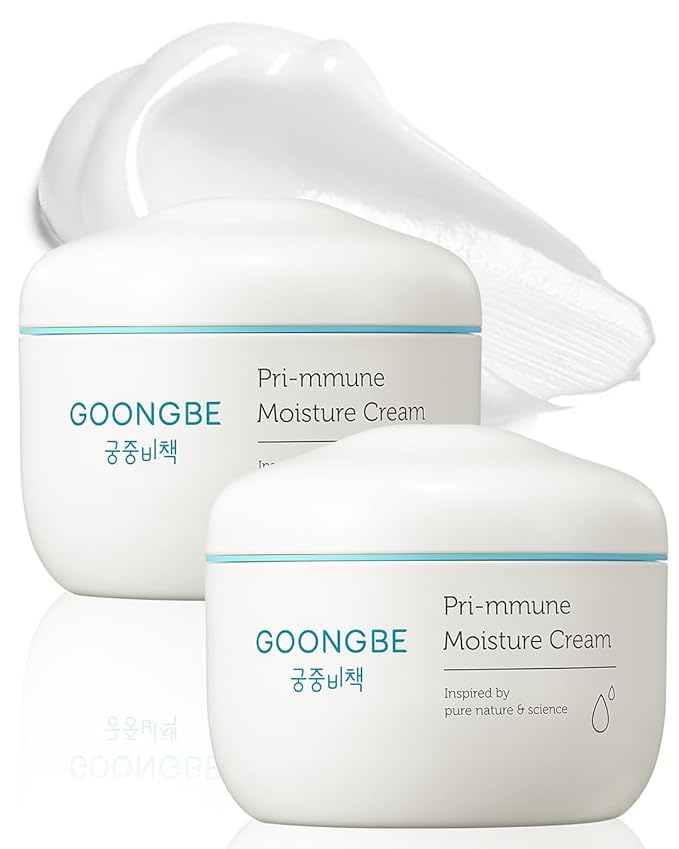 GOONGBE Pri-mmune Moisture Cream - Korean Baby Body Cream with Shea Butter - Hypoallergenic Gentle Daily Moisturizer for Dry Skin - Fast Absorbing, Naturally Derived Non-Sticky Cream, 6.1oz. 2 Pack