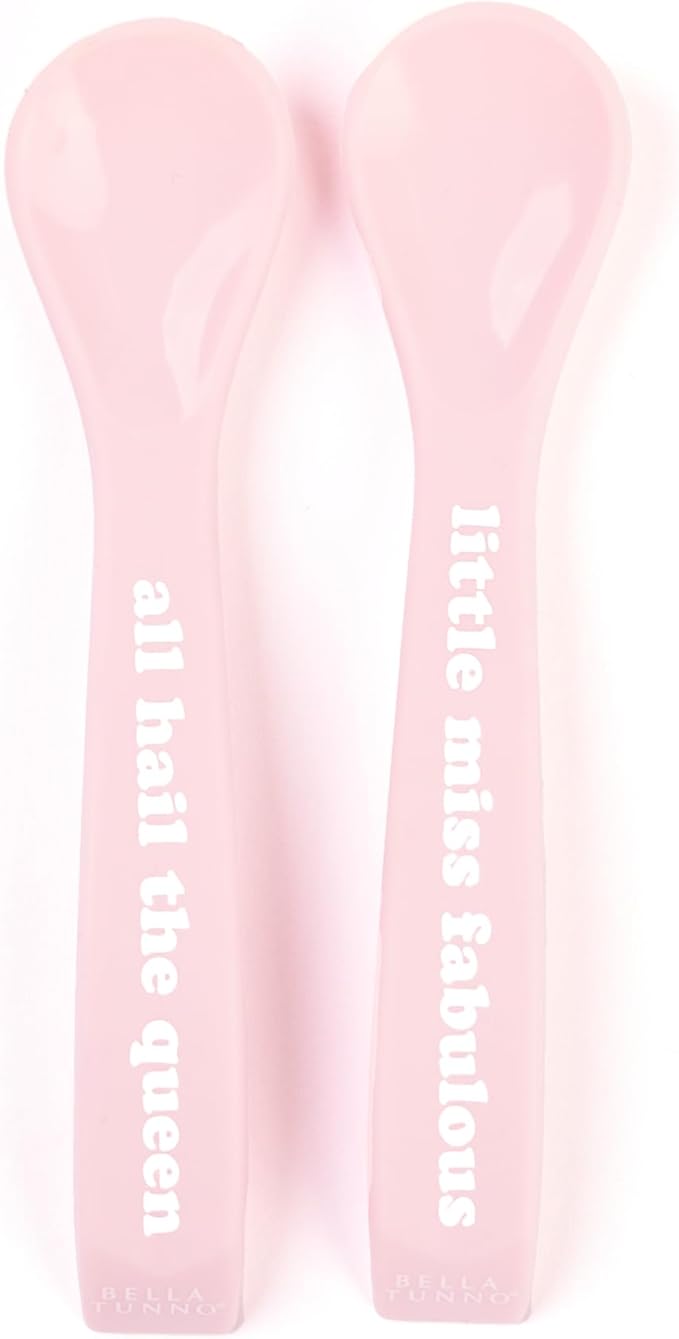 Bella Tunno Silicone Suction Bowl & Spoons for Toddlers & Babies, Food Grade BPA Free Silicone, Non Slip Base, Microwave & Dishwasher Safe, Ideal Baby-Led Weaning Bowl, Miss Mess/Love First Bite