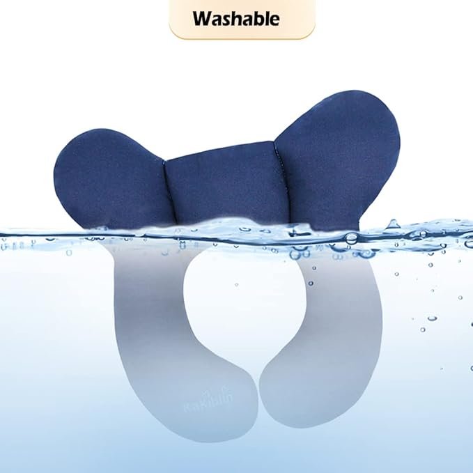 KAKIBLIN Baby Travel Pillow, Infant Head and Neck Support Pillow for Car Seat, Pushchair, for 0-1 Years Old Baby (Blue)