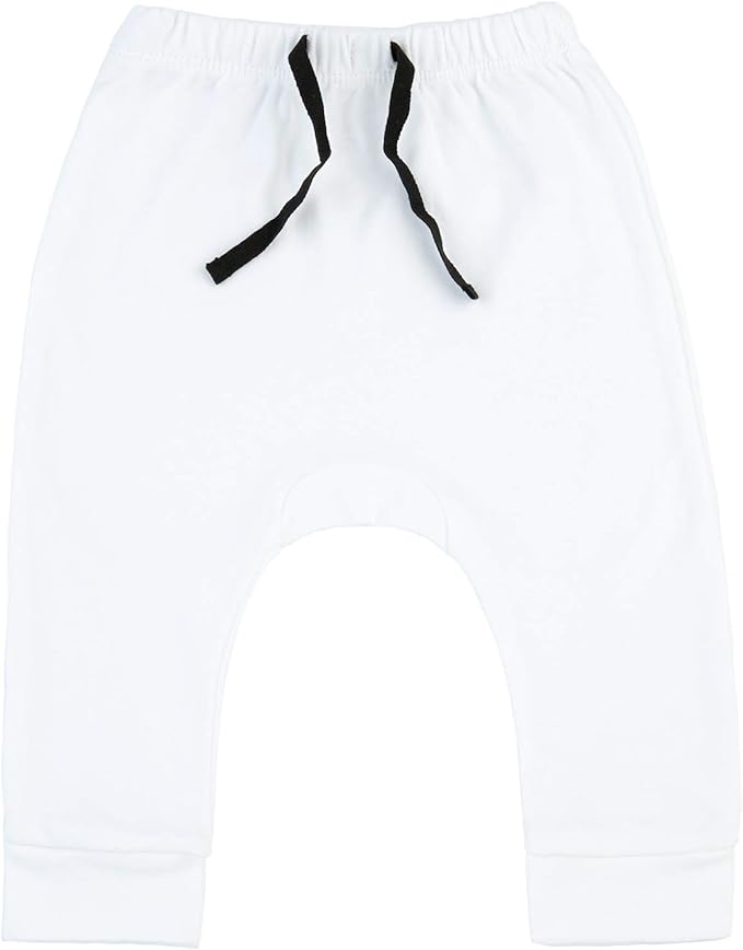 SOBOWO Newborn Baby Boy Girl 3-Pack Joggers Infant Baby Cotton Harem Pants for Toddler Boys Girls 0-3T Interlock 195 GSM