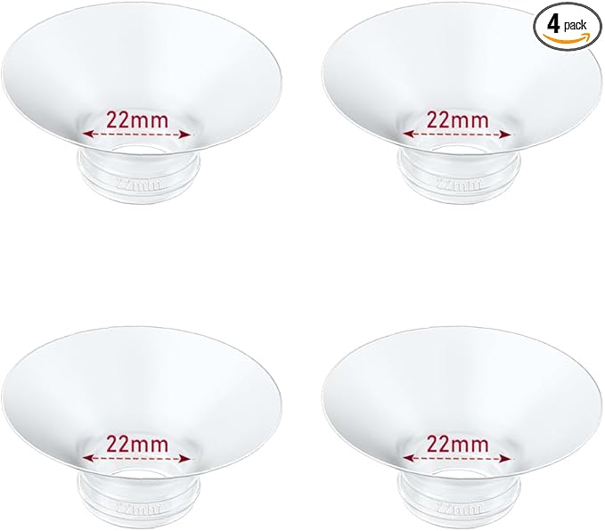 Flange Insert 4PCS 22mm Compatible with Momcozy M9/M6/M5/S12 Pro/V1 Pro/V2 pro, Spectra/Medela/Elvie/NCVI/TSRETE/eufy/Lansinoh/Paruu/MomMed Breast Pump 24mm Shields/Flanges (4pcs-22mm)