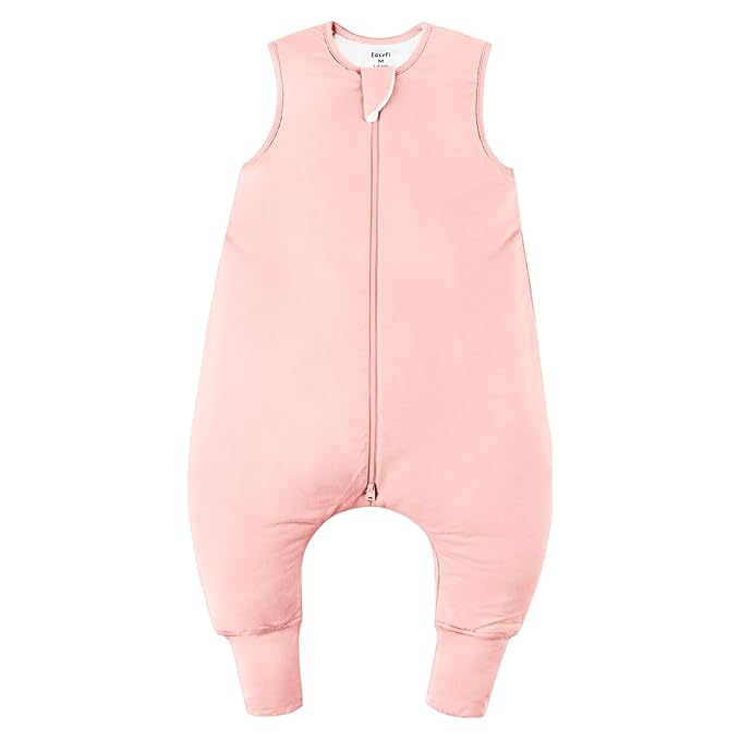 Rayon Made From Bamboo Sleep Sack 12-24 Months 0.5 Tog Ultra Soft Summer Toddler Sleep Sack 1t-2t with Feet 2-Way Zipper Lightweight Baby Sleeping Bag with Legs Thin Baby Wearable Blanket-Pink