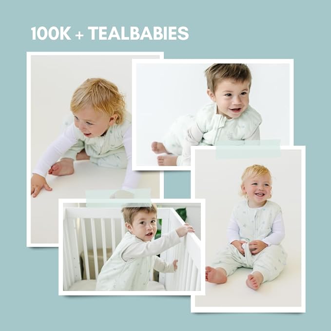 Tealbee Dreamsuit Toddler Sleep Sack with Feet – Walker Sleep Bag with Legs, Rayon made from Bamboo, Winter 1.5 TOG, 2-Way Zipper, 12m-2T - Seashell