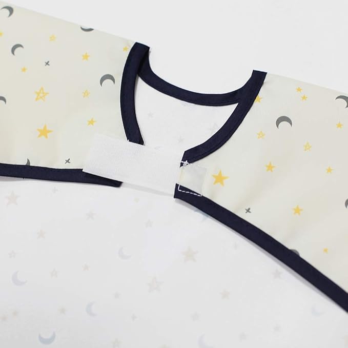 Short Sleeve Waterproof Bib for Toddlers – Feeding Apron for Mealtime, Daycare, Self-Feeding & Messy Play, Baby Bib