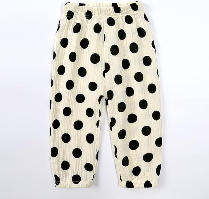 MYGBCPJS Baby Boys Girls Cotton Linen Trousers Kids Casual Ankle Pants Loose Long Bloomers