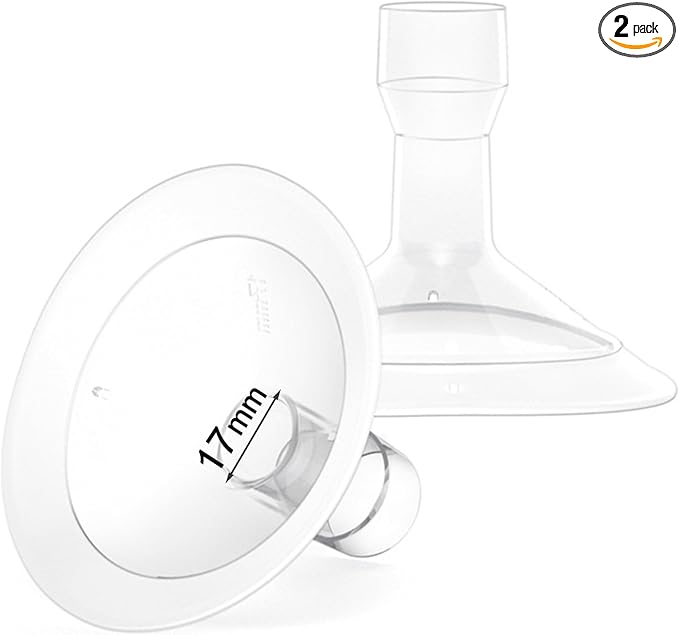Replace Flanges 2-Pack of 17mm Breast Shields Compatible with Lansinoh, Medela, Spectra Breast Pumps, Pump Parts for Medela Breast Shields Personalfit Flex, Lansinoh Flange Accessories, Spectra Flange