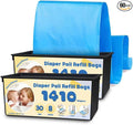 2-Pack Diaper Pail Refills Bags, Compatible with Genie Easy Roll Signature & Platinum Diaper Pails— Unscented, Strong & Leak-Resistant, Odor Locking