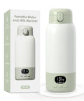 Portable Bottle Warmer 17oz Bottle Warmer for Breast Milk Formula & Water, Fast Heating, Long Battery Life & Large Capacity, Suitable for Baby Outdoor Travel Green