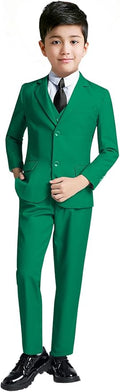 YuanLu Boys Suit for Kids Tuxedo Wedding Ring Bearer Outfit, 5 Piece Boy Slim Fit Formal Suits with Adjustable Waist
