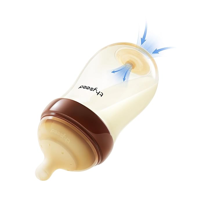 Thyseed PPSU Natural Anti-Colic Baby Bottles | Newborn Breast Like Nursing Bottle for Breastfed Babies with Nipple (1+ Months),8oz,1pack