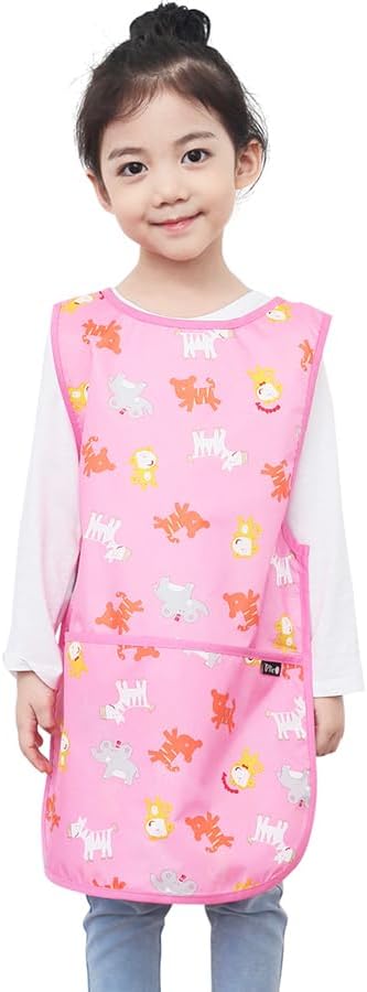 Kids Painting Apron – Waterproof Art Smock for Toddlers & Preschoolers, Messy Play, Baking, Crafts, Cooking, Mealtime