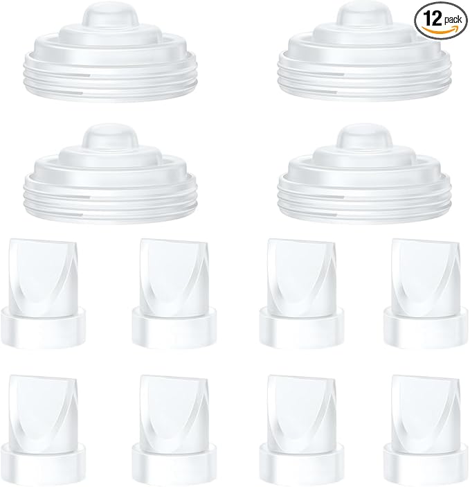 8Pcs Duckbill Valves and 4Pcs Diaphragm Compatible with Momcozy M5 Breast Pump, Replacement Accessories for M5 Pump, Mom Cozy Valve Diaphram Replacement Accessories