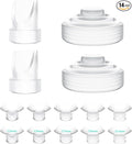 Wearable Breast Pump Replacement Set, 2PCS Duckbill Valves, 2PCS Diaphragms & 10PCS Flange Inserts, Compatible with Momcozy M5 (Not Original)