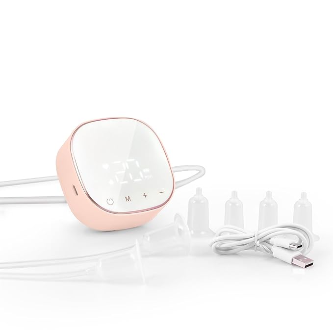 Electric Nipple Corrector for Flat or Inverted Nipples, Portable Nipple Pump, Inverted Nipple Puller, 6 Corrector Covers Rechargeable Nipple Puller Sunken and Shy Nipples