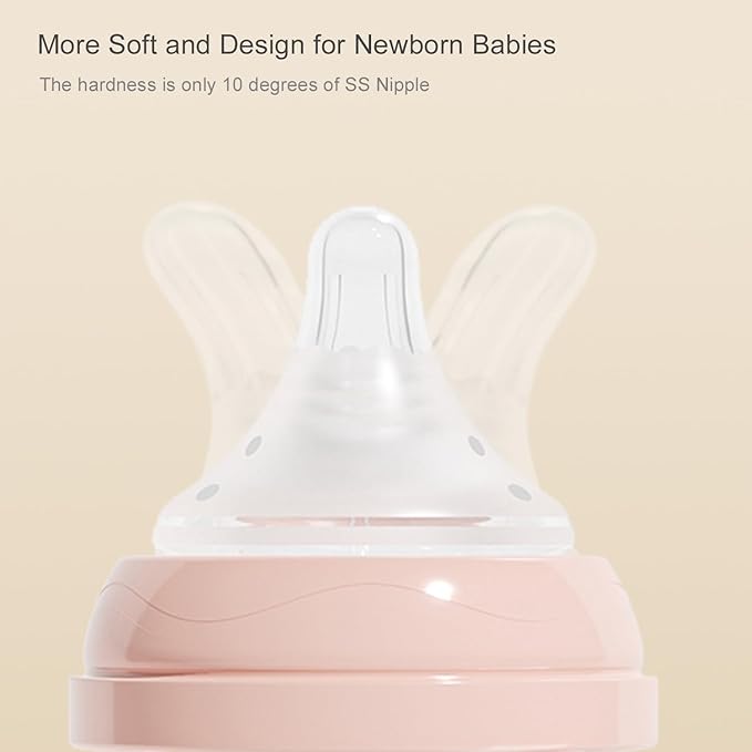 Gulicola Natural Flow Baby Bottle Silicone Nipple Level 0, Extra Slow Flow (SS), 0+ Months, 3 Counts (Pack of 1)