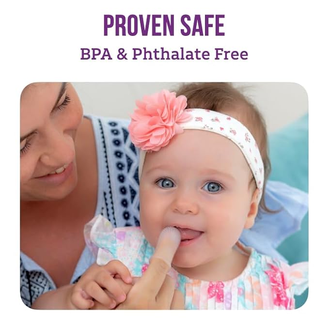 Baby Toothbrush, 360 Degree Bristle Silicone Finger Toothbrush 6 to 12 Months, and Toddler Toothbrushes 1-2, Set of 4 – Multi Colors