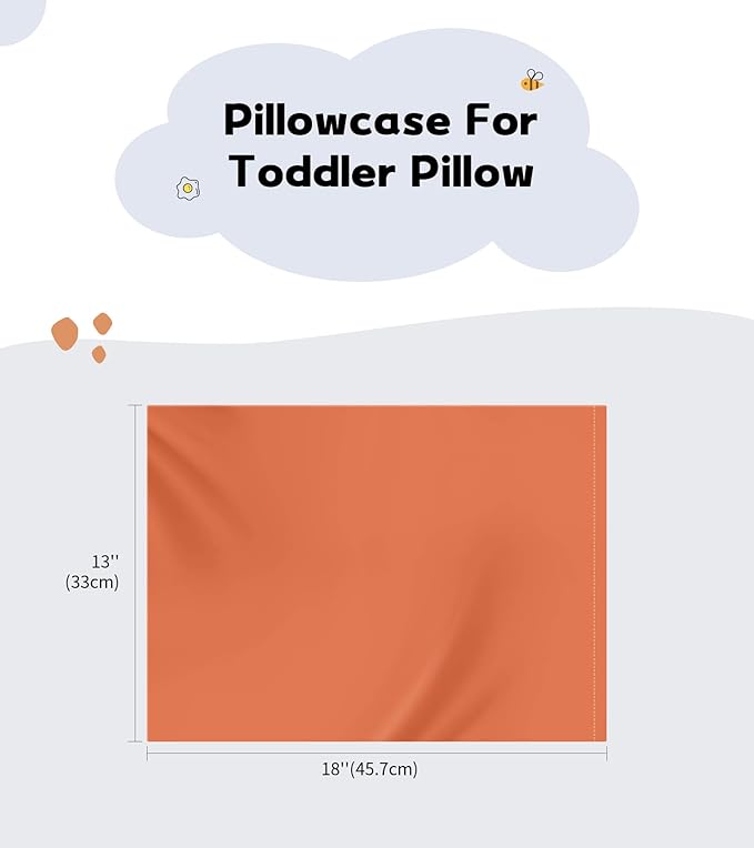 Deep Dream Toddler Pillowcases for 13x18 Pillow 2 Pack, 100% Cotton Travel Pillow Case Cover, 600 Thread Count Cotton Pillow Covers, Soft & Breathable Small Pillow Cases Envelope Closure, Orange