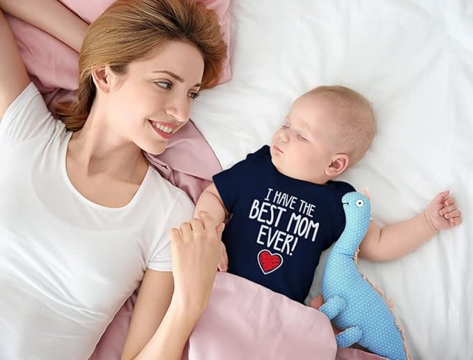 Tstars I Have the Best Mom Ever Baby Bodysuit Newborn Outfit Gift for Baby Shower or First Mother's Day