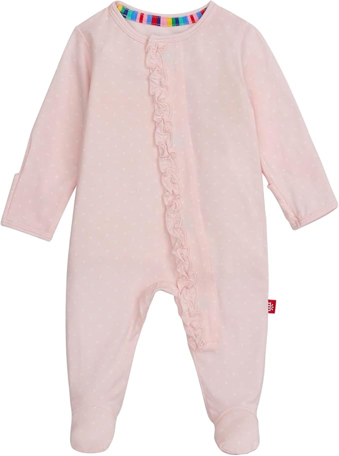 Magnetic Me Girls Modal Magnetic Baby Footie Pajamas | Silky Soft Modal Fabric | Baby Sleepers Available Sizes PRE - 24M