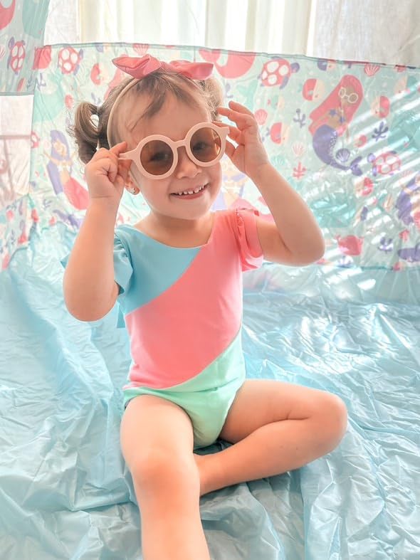 Toddler Girl Baby Ruffles Mermaid Fish Scale Swimsuit One Piece Swimwear Bathing Sunsuit