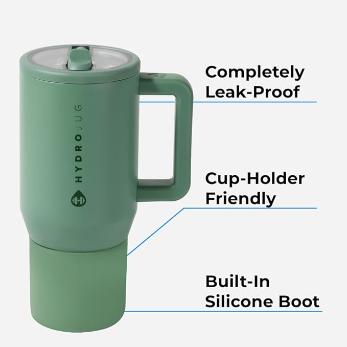 HydroJug Kids - 20 oz Insulated Kids Water Bottle with Flip Straw & Handle | Leak-Proof & Durable | Perfect for School, Sports, Lunch, Travel & Camp, Sage