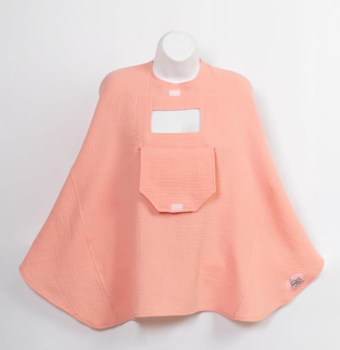 Muslin Nursing Cover for Baby Breastfeeding –Peekaboo Window -100% Breathable Cotton Privacy Nursing Shawl - Multiuse Apron for Moms