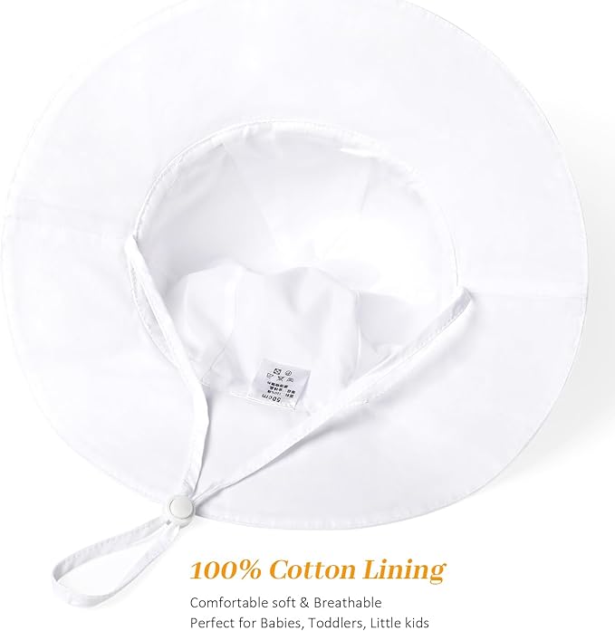 Baby Girl Sun Hat Summer Foldable Beach Hats with UPF50+ Sun Protection Wide Brim Toddler Bucket Hat Cap