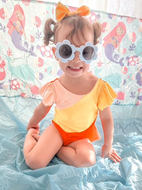 Toddler Girl Baby Ruffles Mermaid Fish Scale Swimsuit One Piece Swimwear Bathing Sunsuit