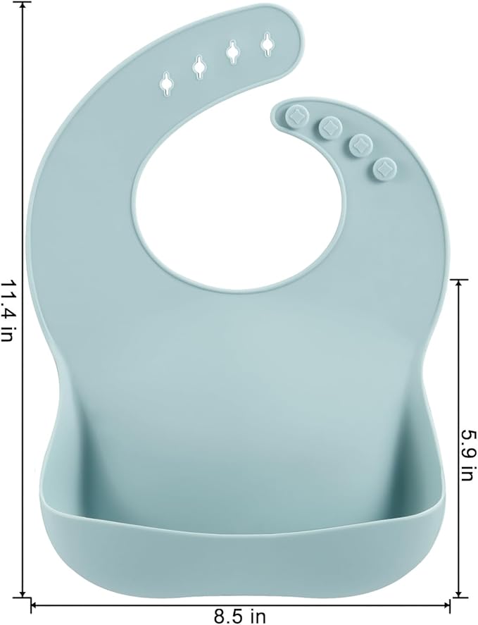 PandaEar 3 Pack Silicone Bibs for Boys Girls for Babies & Toddlers, Waterproof Feeding Bib with Large Food Catcher, BPA Free
