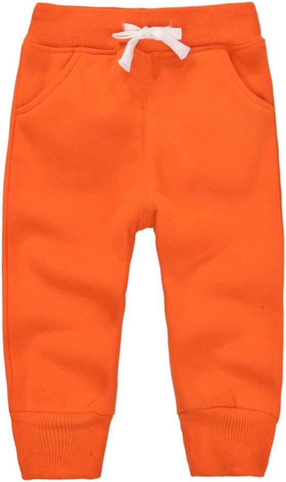 CuteOn Unisex Toddler Jogger Pants Kids Cotton Elastic Waist Winter Baby Sweatpants Pants 1-5Years