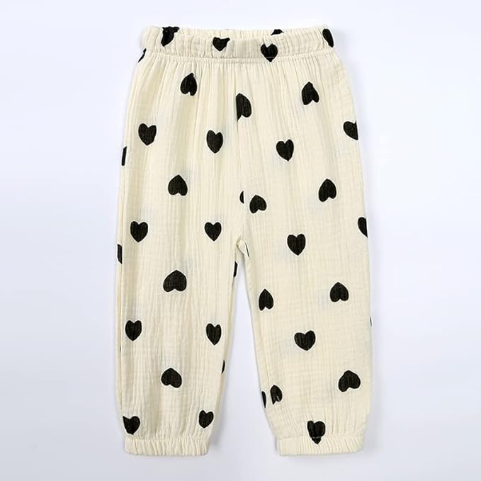 MYGBCPJS Baby Boys Girls Cotton Linen Trousers Kids Casual Ankle Pants Loose Long Bloomers