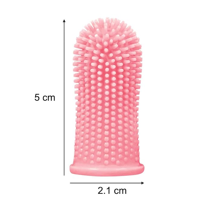 Baby Toothbrush, 360 Degree Bristle Silicone Finger Toothbrush 6 to 12 Months, and Toddler Toothbrushes 1-2, Set of 2 – Pink