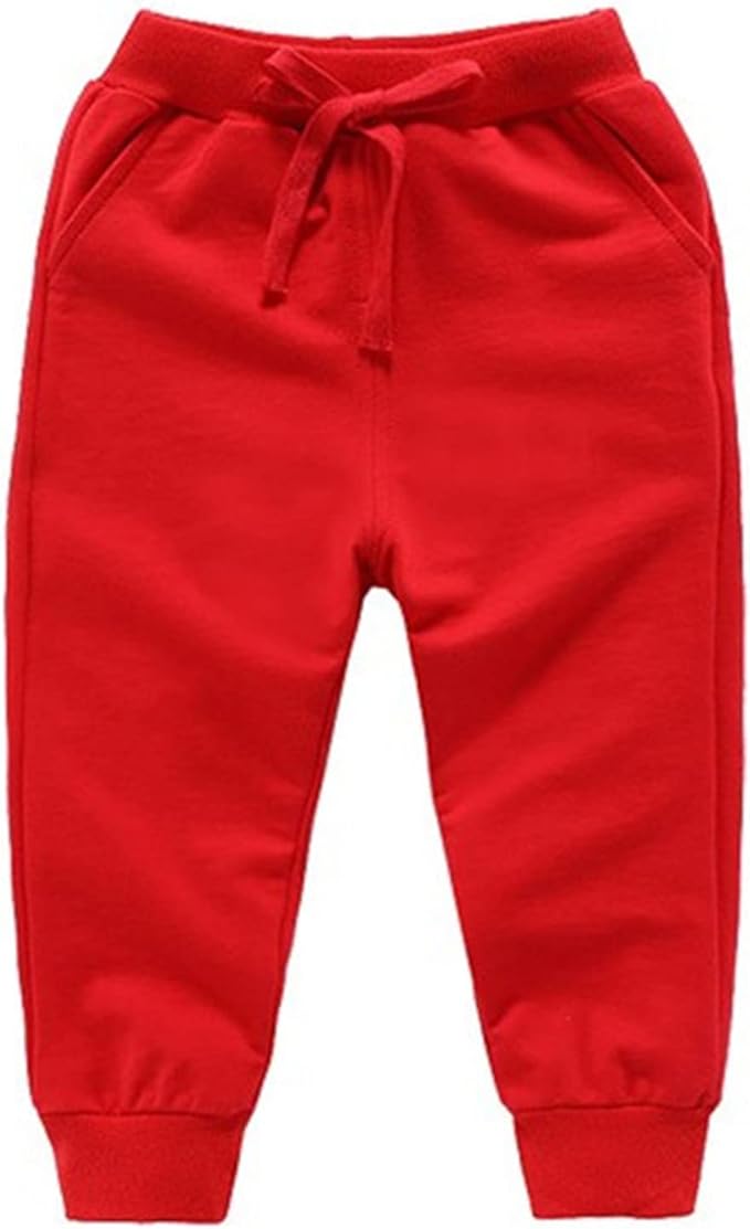CuteOn Unisex Toddler Jogger Pants Kids Cotton Elastic Waist Winter Baby Sweatpants Pants 1-5Years