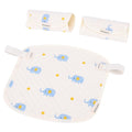 Bebamour Drool and Teething Reversible Cotton Pad For All Carry Positions Baby Carrier White Drool Bib For Boys & Girls(Elephant)